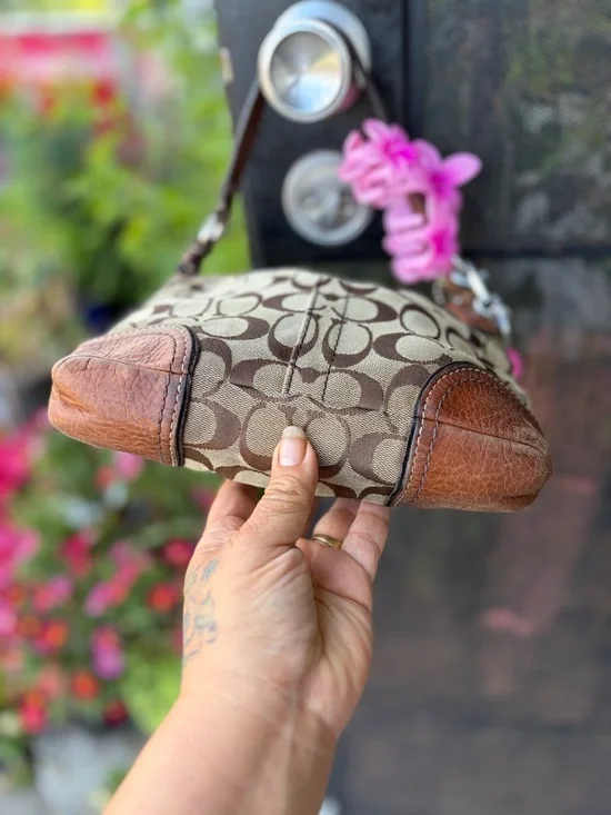 Y2k COACH 10980 CHELSEA SIGNATURE C JACQUARD HOBO HANDBAG SATCHEL Brown LEATHER - Picture 10 of 10